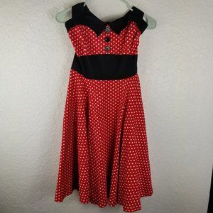 Nwt Fifties Chic 50s Pinup Style Red Polka Dot Halter Retro Dress sz M